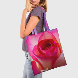 Сумка-шопер Розовая роза - woman, цвет: 3D-принт — фото 2