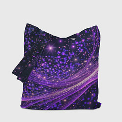 Сумка-шоппер Фиолетовые сверкающие абстрактные волны