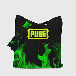 Сумка-шоппер PUBG кислотное лого огненный стиль