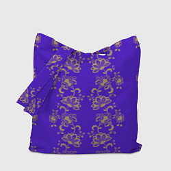 Сумка-шоппер Контурные цветы на фиолетовом фоне