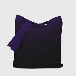 Сумка-шопер Фиолетово-чёрный тёмный градиент, цвет: 3D-принт