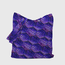 Сумка-шопер Сине-фиолетовая стеклянная мозаика, цвет: 3D-принт