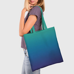 Сумка-шопер Градиент зелёно-фиолетовый, цвет: 3D-принт — фото 2