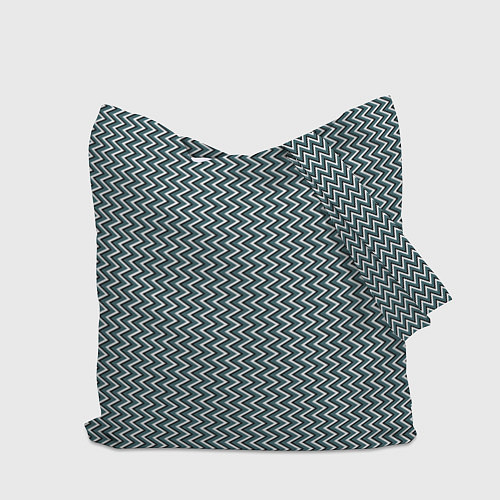 Сумка-шоппер Треугольные полосы бело-бирюзовый / 3D-принт – фото 2