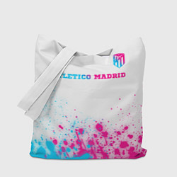 Сумка-шоппер Atletico Madrid neon gradient style посередине