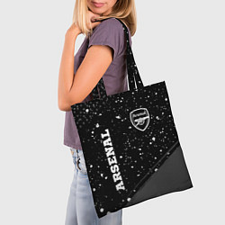 Сумка-шопер Arsenal sport на темном фоне вертикально, цвет: 3D-принт — фото 2