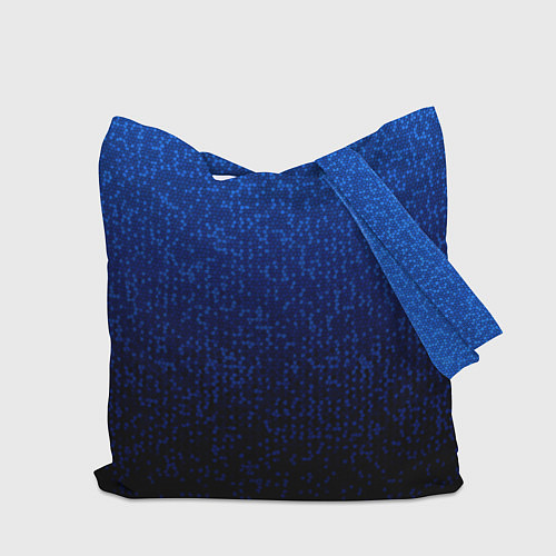 Сумка-шоппер Градиент мелкая мозаика сине-чёрный / 3D-принт – фото 2