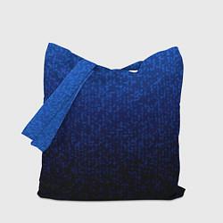 Сумка-шопер Градиент мелкая мозаика сине-чёрный, цвет: 3D-принт