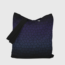 Сумка-шопер Чёрно-фиолетовый мозаика крупная, цвет: 3D-принт