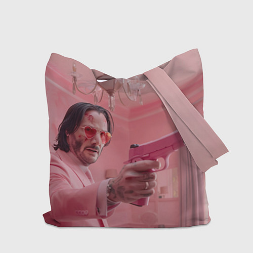 Сумка-шоппер Джон Уик в розовом костюме / 3D-принт – фото 2