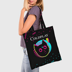 Сумка-шопер Coldplay - rock star cat, цвет: 3D-принт — фото 2