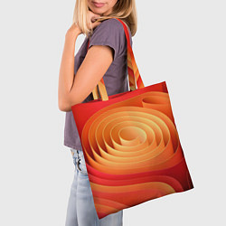 Сумка-шопер Оранжевые объемные круги, цвет: 3D-принт — фото 2