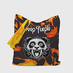 Сумка-шопер Deep Purple рок панда и огонь, цвет: 3D-принт