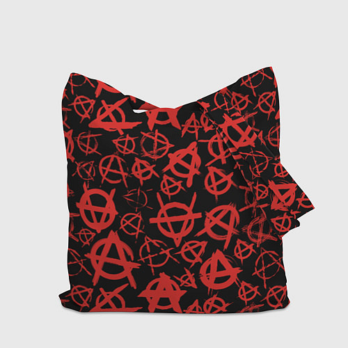 Сумка-шоппер Узор анархия красный / 3D-принт – фото 2