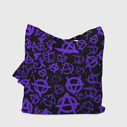 Сумка-шопер Узор анархия фиолетовый, цвет: 3D-принт