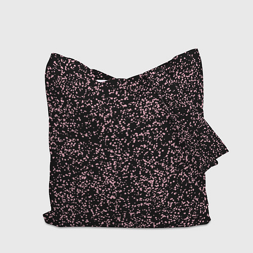 Сумка-шоппер Чёрный с мелкими розовыми брызгами / 3D-принт – фото 2