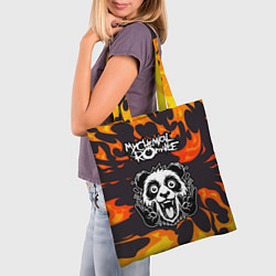 Сумка-шопер My Chemical Romance рок панда и огонь, цвет: 3D-принт — фото 2