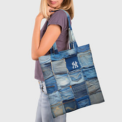 Сумка-шопер Patchwork - New York yankees baseball team, цвет: 3D-принт — фото 2