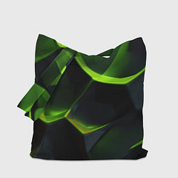 Сумка-шоппер Green neon abstract geometry