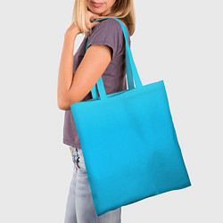 Сумка-шопер Мягкий градиент ярко-голубой, цвет: 3D-принт — фото 2