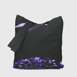 Сумка-шоппер Неоновый фиолетовый цветок в темноте