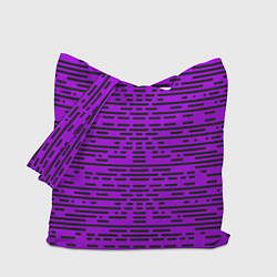 Сумка-шоппер Чёрные полосы на фиолетовом фоне
