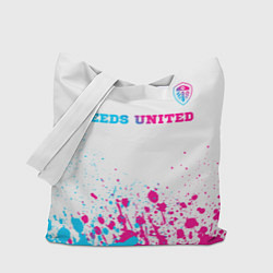 Сумка-шопер Leeds United neon gradient style посередине, цвет: 3D-принт