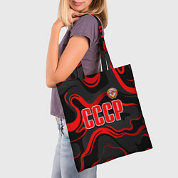 Сумка-шопер СССР - red stripes, цвет: 3D-принт — фото 2