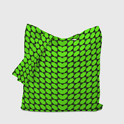 Сумка-шопер Зелёные лепестки шестиугольники, цвет: 3D-принт