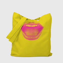 Сумка-шопер Абстрактные ретро губы, цвет: 3D-принт