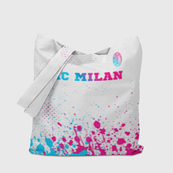 Сумка-шопер AC Milan neon gradient style посередине, цвет: 3D-принт