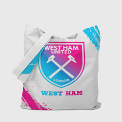 Сумка-шопер West Ham neon gradient style, цвет: 3D-принт