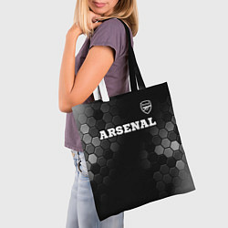 Сумка-шопер Arsenal sport на темном фоне посередине, цвет: 3D-принт — фото 2