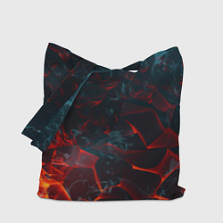 Сумка-шоппер Темная абстракция с разломом красных плит