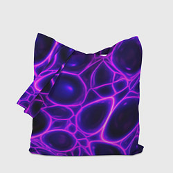 Сумка-шопер Фиолетовы неоновые соты, цвет: 3D-принт