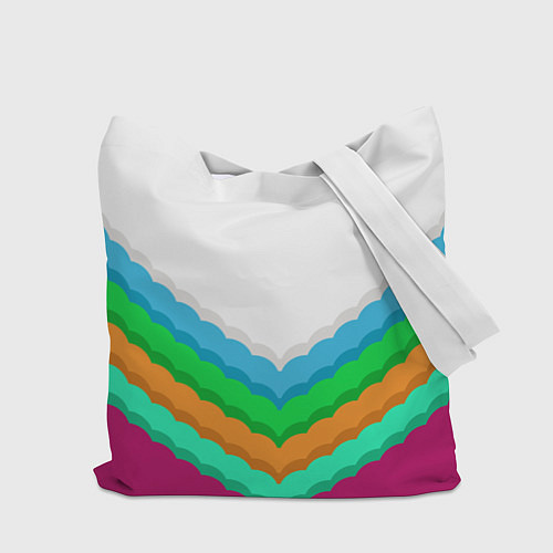 Сумка-шоппер Пятицветный угольник с волной / 3D-принт – фото 2
