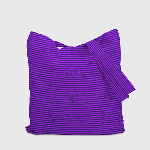 Сумка-шоппер Сочный фиолетовый в полоску / 3D-принт – фото 2