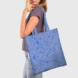 Сумка-шопер Круг гипнотический синий, цвет: 3D-принт — фото 2