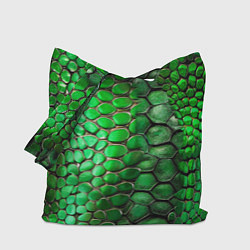 Сумка-шоппер Зеленая змеиная кожа