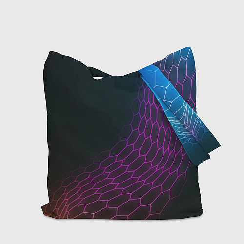 Сумка-шоппер Citroen neon hexagon / 3D-принт – фото 2