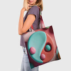 Сумка-шопер Пластилиновый медальон с шариками, цвет: 3D-принт — фото 2