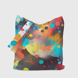 Сумка-шопер Акварельная абстракция - нейросеть, цвет: 3D-принт