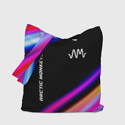 Сумка-шопер Arctic Monkeys neon rock lights, цвет: 3D-принт