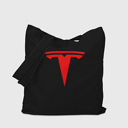 Сумка-шопер Tesla red logo, цвет: 3D-принт