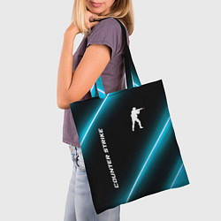 Сумка-шопер Counter Strike неоновые лампы, цвет: 3D-принт — фото 2