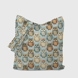 Сумка-шоппер Совы птицы паттерн