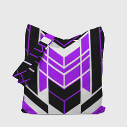 Сумка-шопер Purple and black stripes on a white background, цвет: 3D-принт