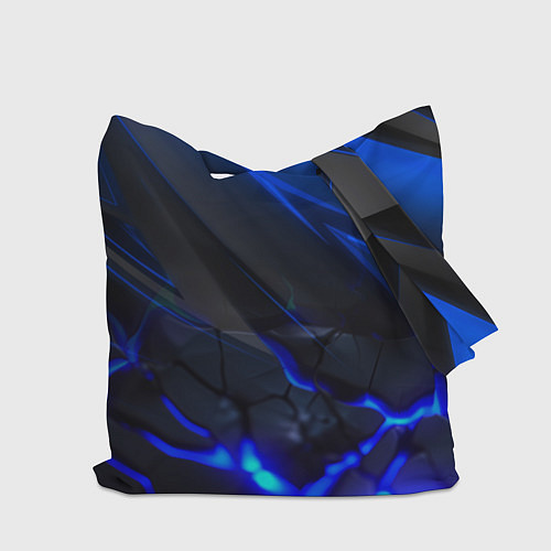 Сумка-шоппер Синяя абстракция с плитами / 3D-принт – фото 2