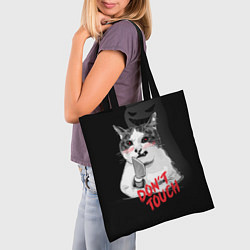 Сумка-шопер Сердитый кот с ножом, цвет: 3D-принт — фото 2