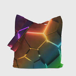 Сумка-шоппер Радужные неоновые плиты в разломе